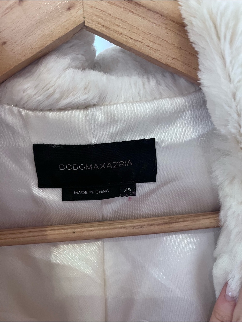 BCBGMaxAzria white rabbit fur Jacket coat - Picture 2 of 6
